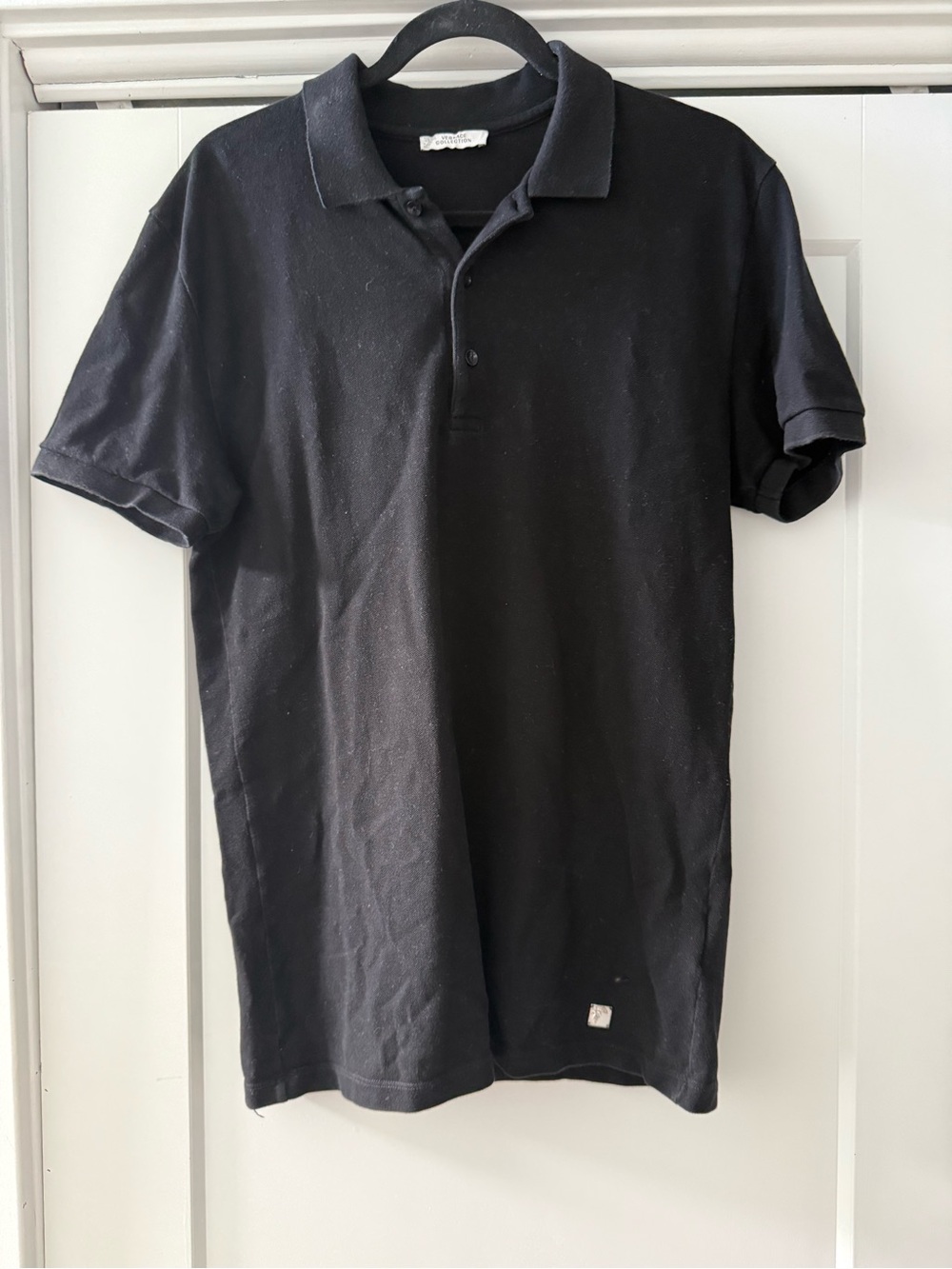 Versace Black Short Sleeve Polo